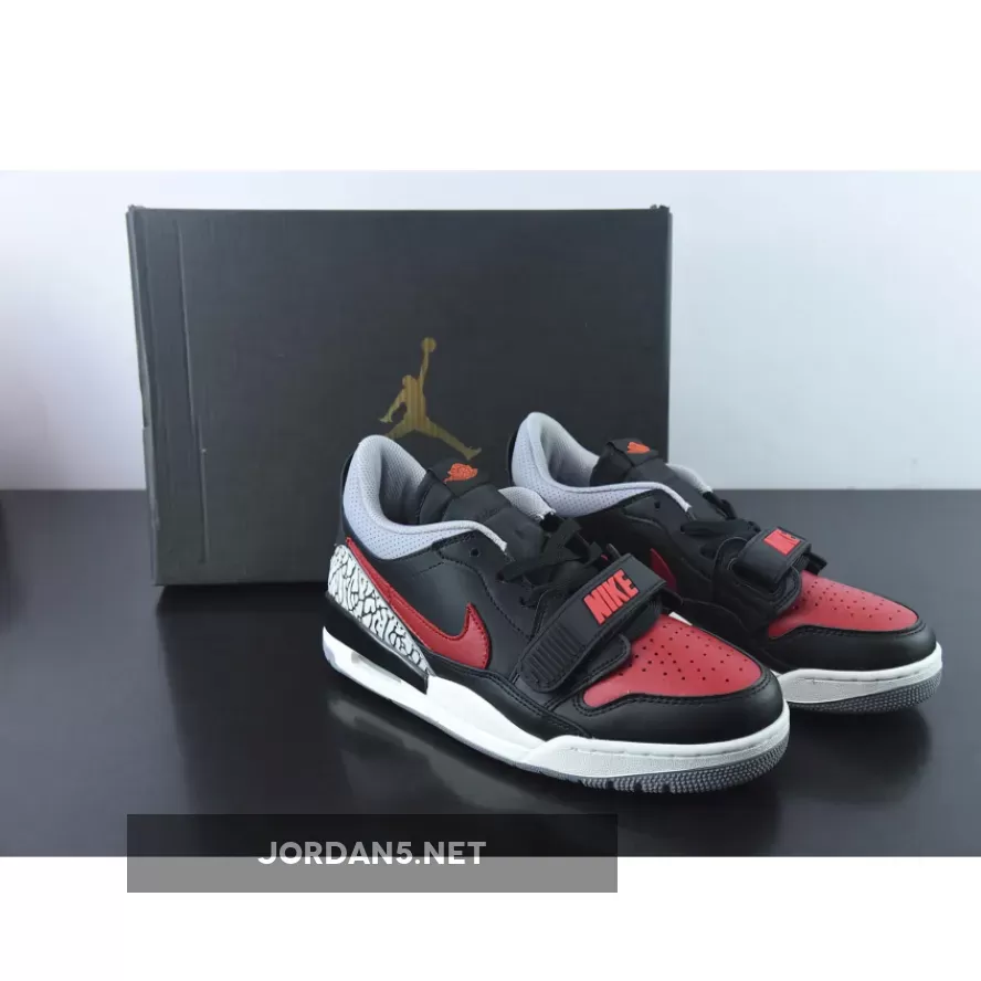 Jordan Legacy 312 Low 'Bred Cement' Black/University Red #jordan legacy 312 low bred