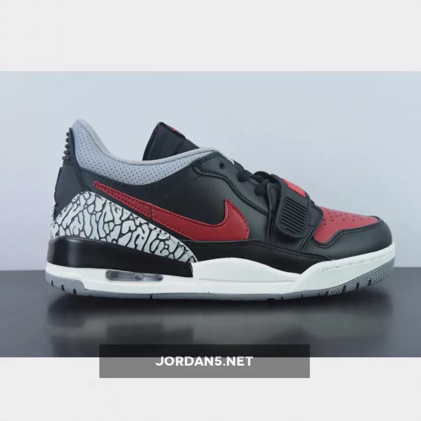 Jordan Legacy 312 Low 'Bred Cement' Black/University Red #jordan legacy 312 low bred