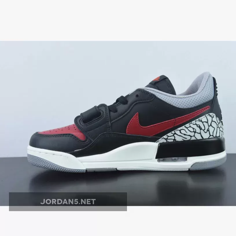 Jordan Legacy 312 Low 'Bred Cement' Black/University Red #jordan legacy 312 low bred