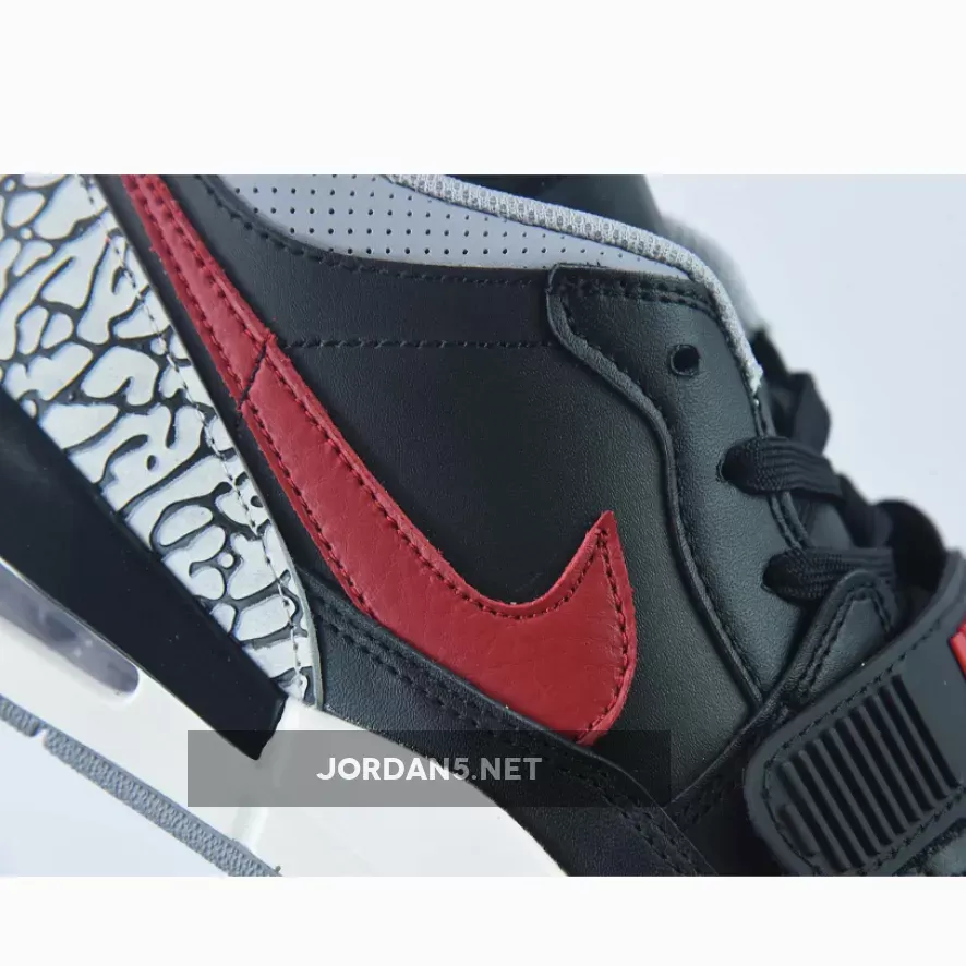 Jordan Legacy 312 Low 'Bred Cement' Black/University Red #jordan legacy 312 low bred