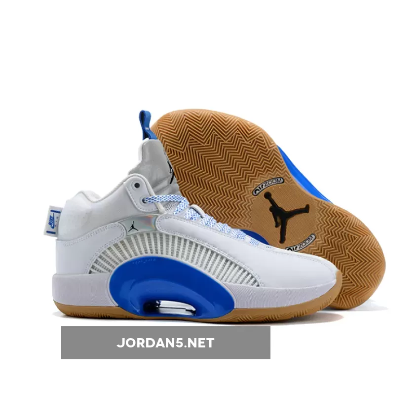 Air Jordan 35 'Sisterhood' White/Hyper Royal-Gum Medium Brown-Black - air jordan 35 sisterhood