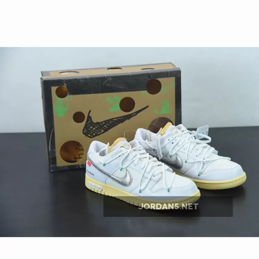 Off White Silver Dunks Off-White™ x Nike Dunk Low '01 of 50' Silver White 1675867554
