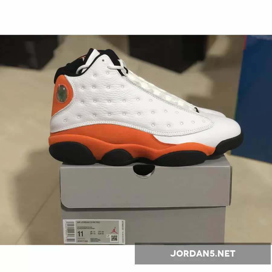Air Jordan 13 Retro White/Black/Starfish AJ13 orange white 13s