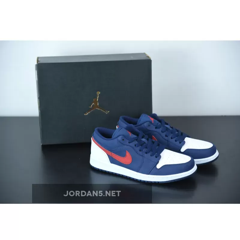 Jordan Blue And Red Shoes Air Jordan 1 Low 'USA' Navy Blue White Red CZ8454-400