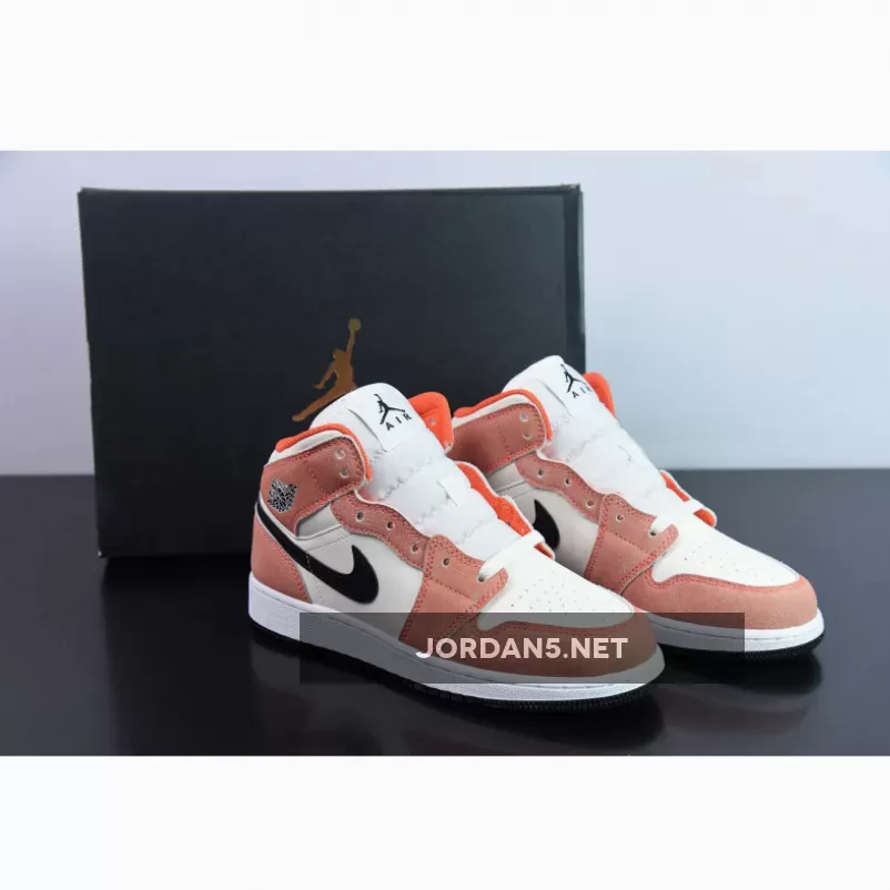 Air Jordan 1 Mid SE Orange Suede / orange suede boots