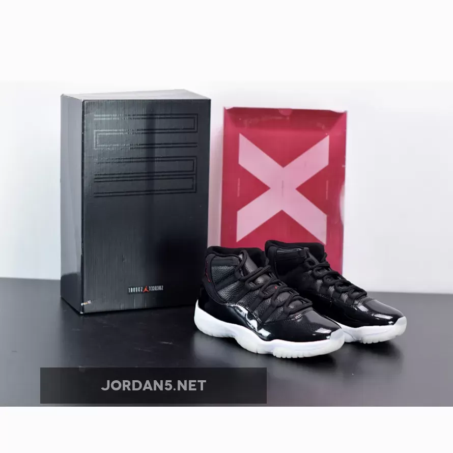 Air Jordan 11 Retro 72-10 Black/Black-Varsity Red AJ11 retro jordan 11 72-10