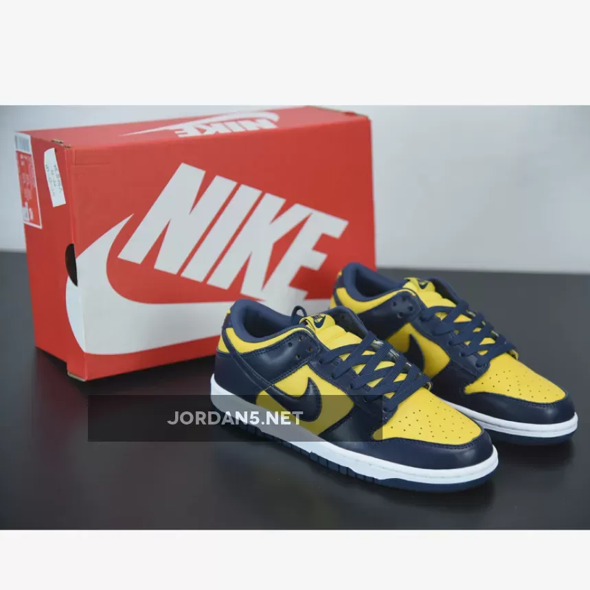 Nike Michigan Sneakers - Nike Dunk Low 'Michigan' Varsity Maize/Midnight Navy-White DD1391-700