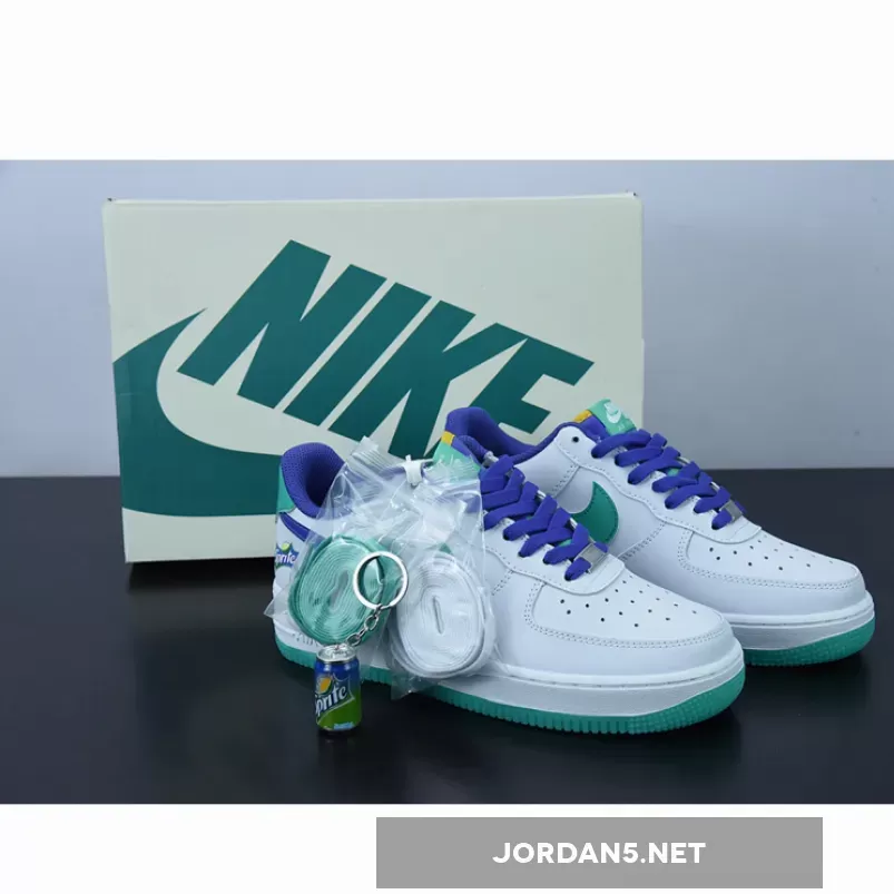 Custom Blue Air Force 1 / Nike Air Force 1 Low 'Sprite' White Green Blue