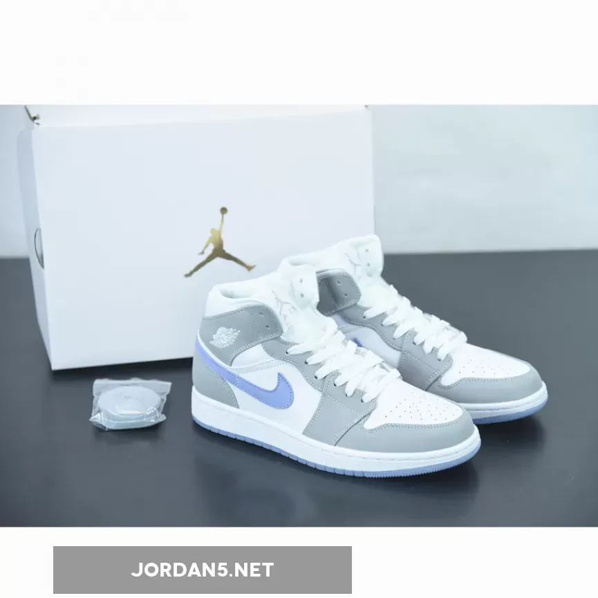 Jordan 1 Mid Discount - Air Jordan 1 Mid White Grey Blue BQ6472-105
