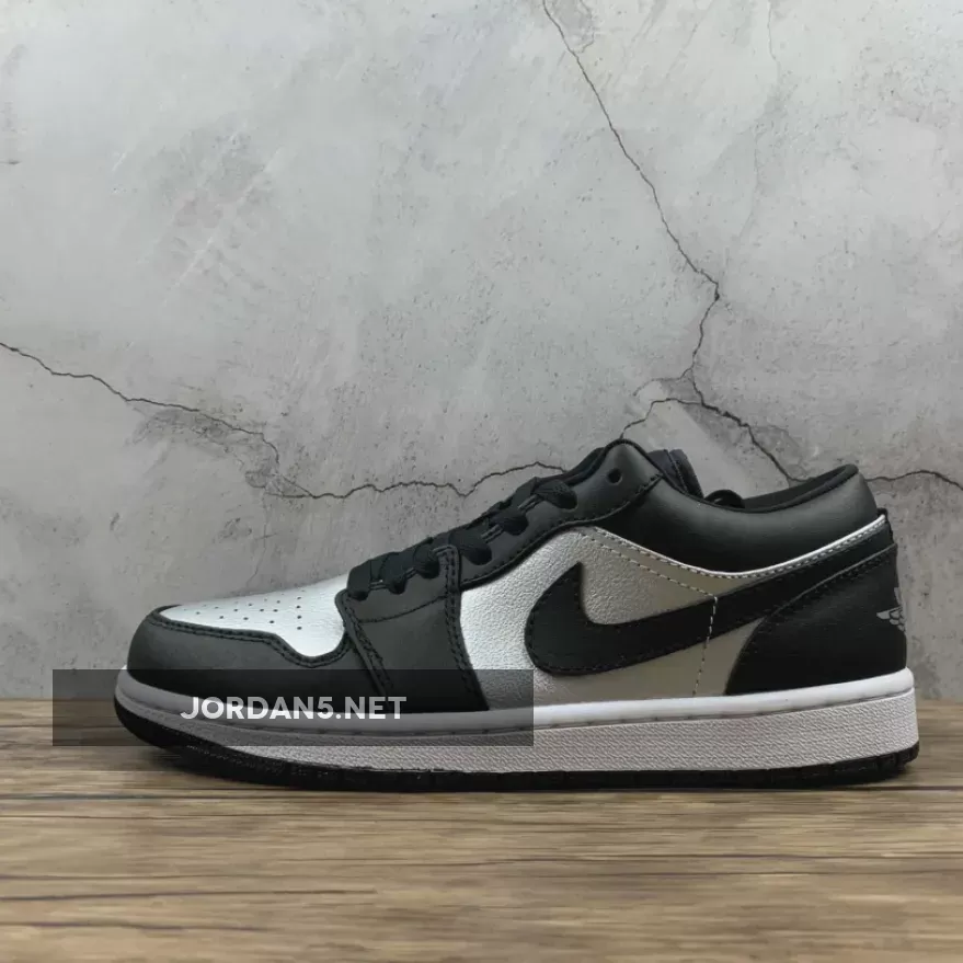 Air Jordan 1 Low 'Silver Toe' Black/Metallic Silver-White #jordan 1 mid black metallic silver