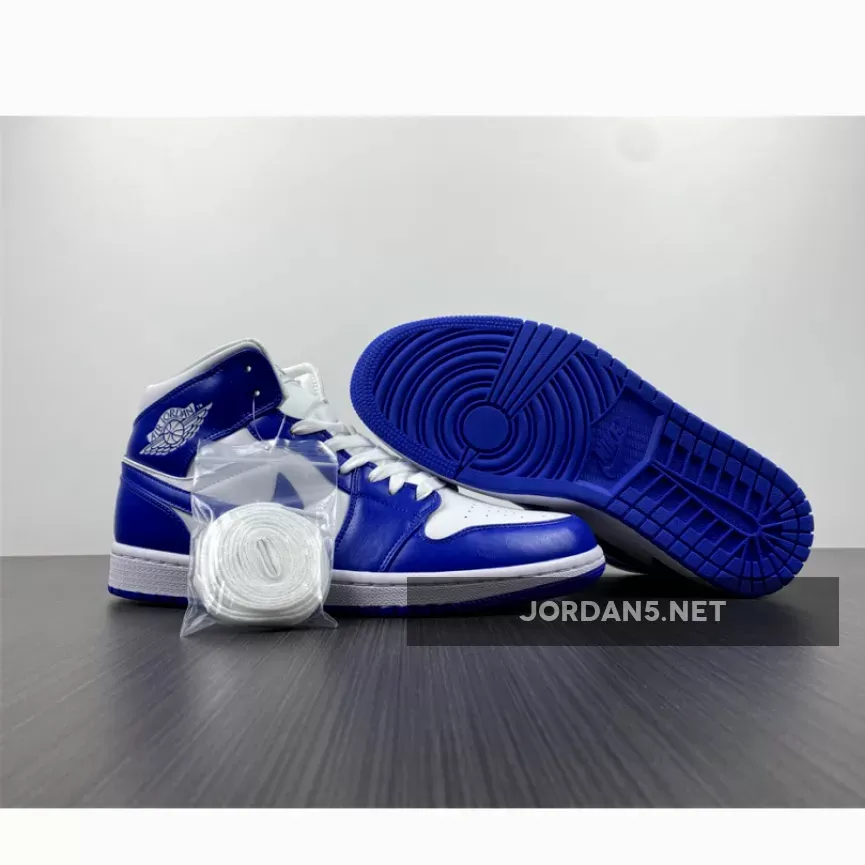 Air Jordan 1 Mid ‘Kentucky’ White/Hyper Royal BQ6472-104