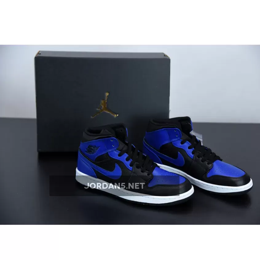 Air Jordan 1 Mid Black/Hyper Royal-White - black/hyper royal/white jordan 1