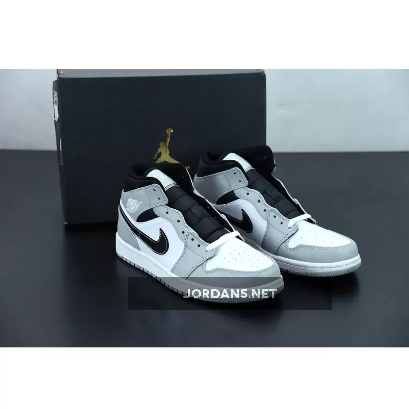 Air Jordan 1 Mid Light Smoke Grey/White 554724-078 #air jordan 1 mid light smoke grey mujer
