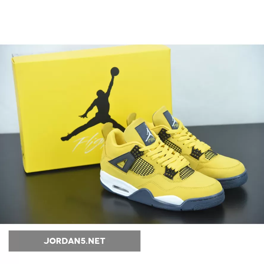 Air Jordan 4 Lightning Tour Yellow - black white yellow jordan 1