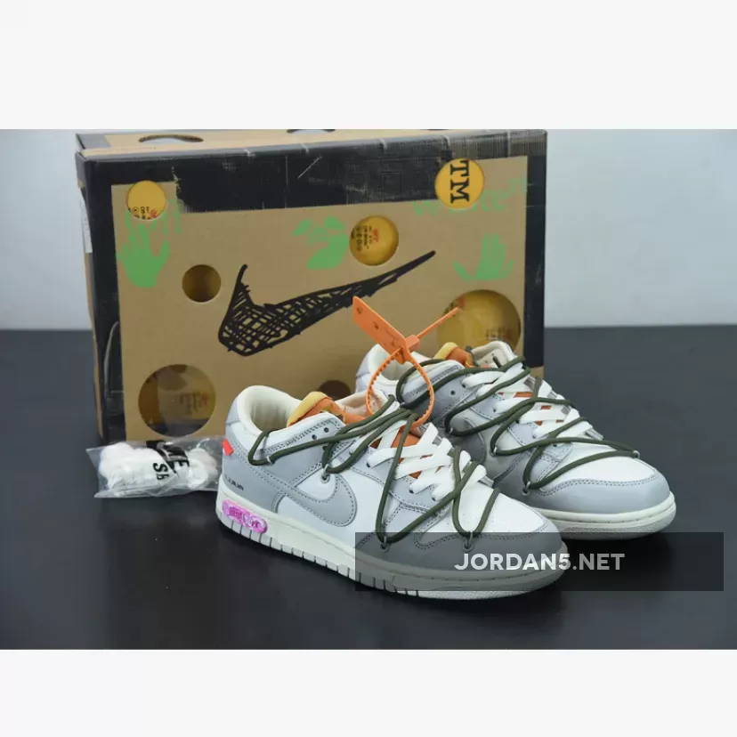 Off-White x Nike Dunk Low '22 of 50' Sail/Neutral Grey/Medium Olive Off White Dunks Lot 22 DM1602-124