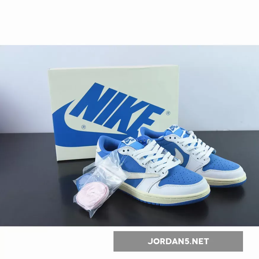 Travis Scott x Fragment x Nike Air Jordan 1 Low 'UNC Blue' CQ4277-212 - blue travis scott shoes