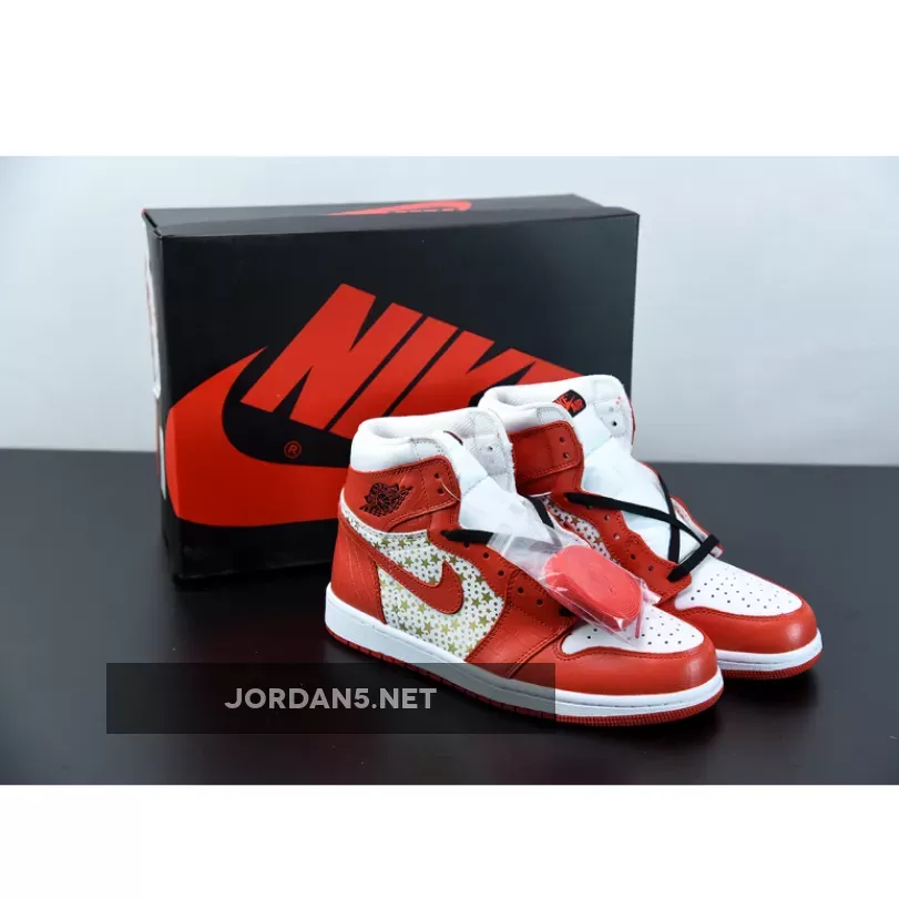 Supreme x Air Jordan 1 High Stars Varsity Red - jordan x supreme