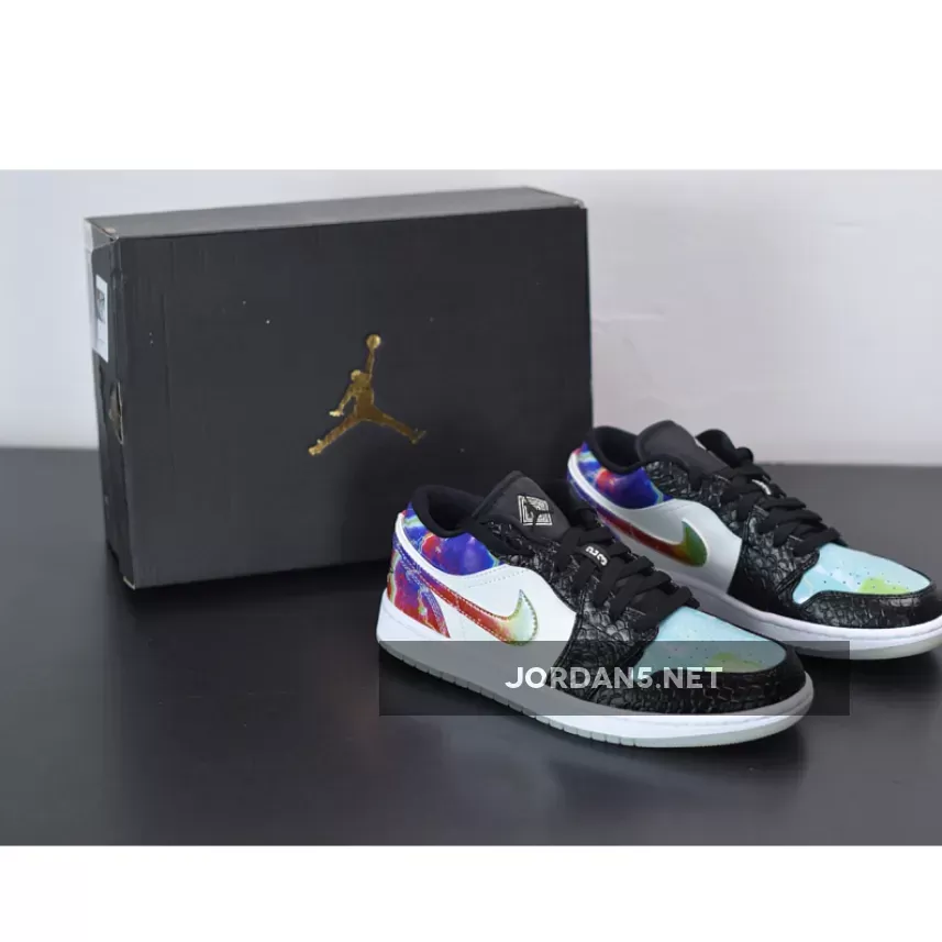 Air Jordan 1 Low Galaxy Prints and Black Snakeskin #air jordan 1 black snakeskin