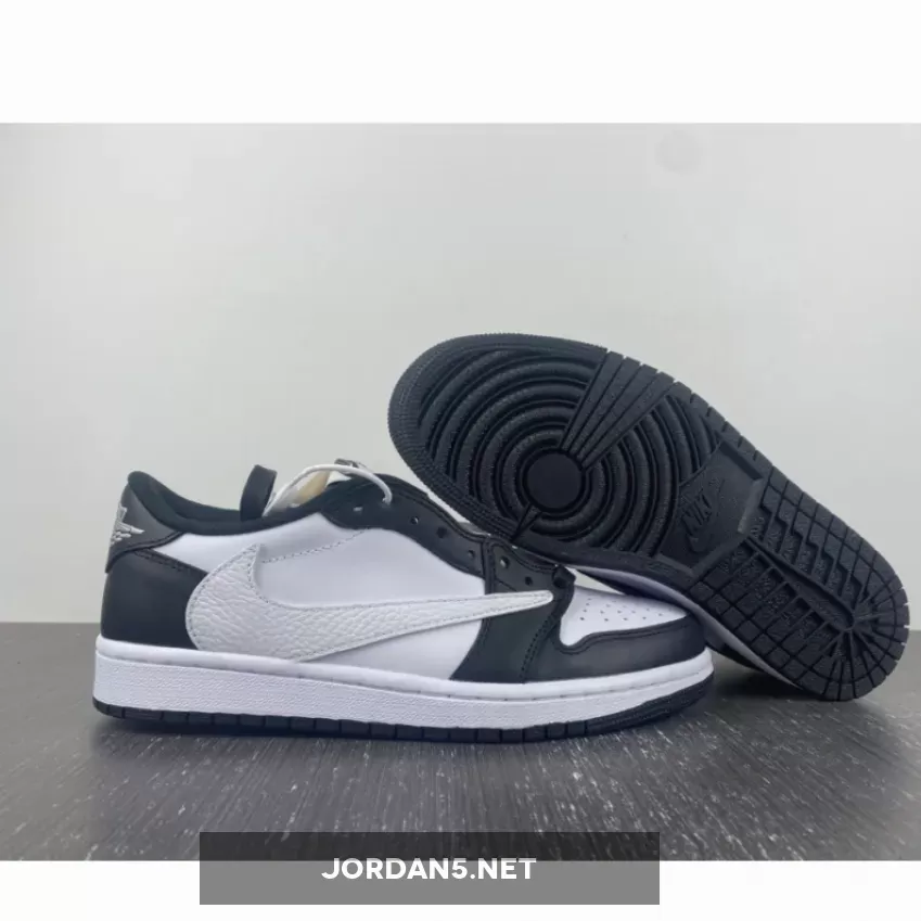 Travis Scott x Air Jordan 1 Low Black White - travis scott black and white
