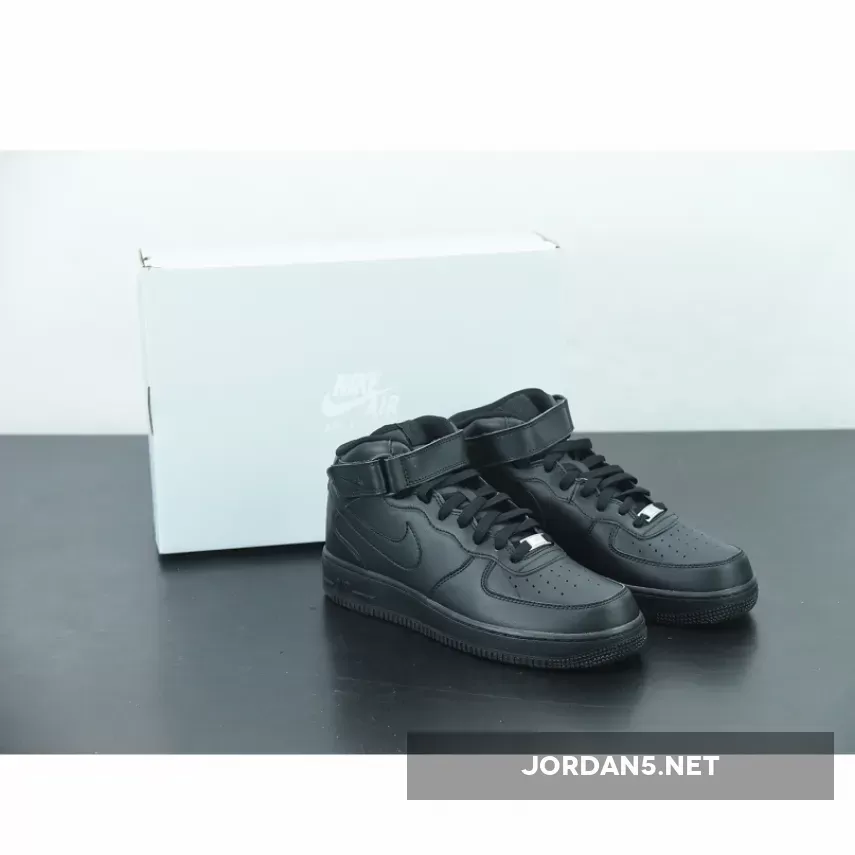 Nike Air Force 1 Mid 'Triple Black' - air force 1 mid 07 black white