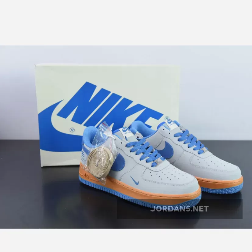 Custom Nike Air Force 1 Low Grey Blue Orange For Sale