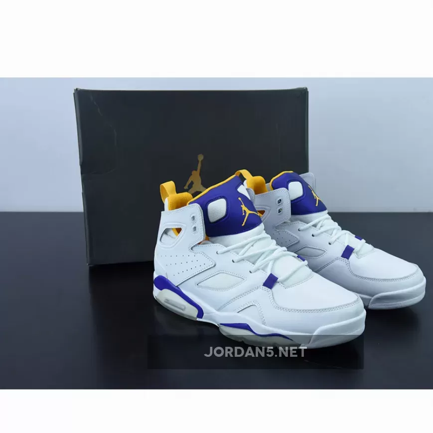 Jordan Flight Club 91 Lakers White/Court Purple-University Gold / jordan flight club 91 men's
