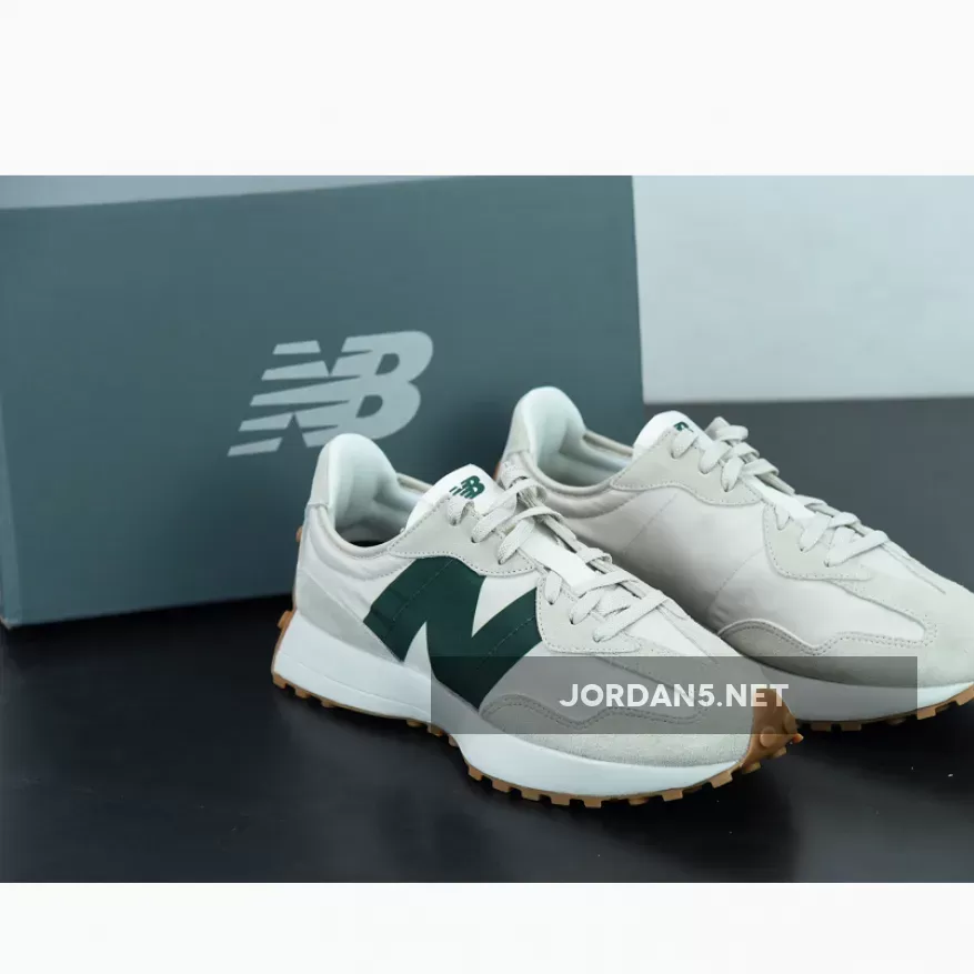New Balance 327 Natural Green MS327HR1 #new balance 327 timberwolf/nightwatch green