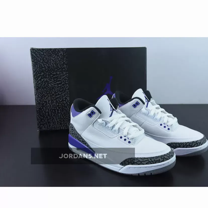Air Jordan 3 White/Black-Dark Iris-Cement Grey CT8532-105