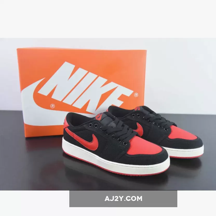 Air Jordan 1 KO Low "Bred" Black/Varsity Red-White