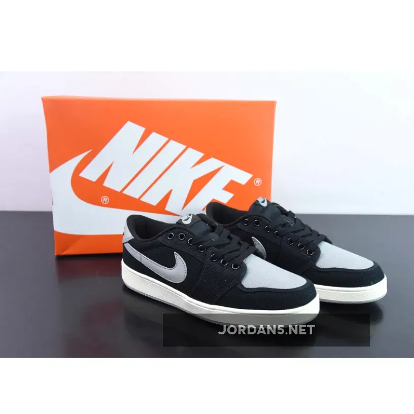 Air Jordan 1 KO Low "Shadow" Black/Sail-Medium Grey