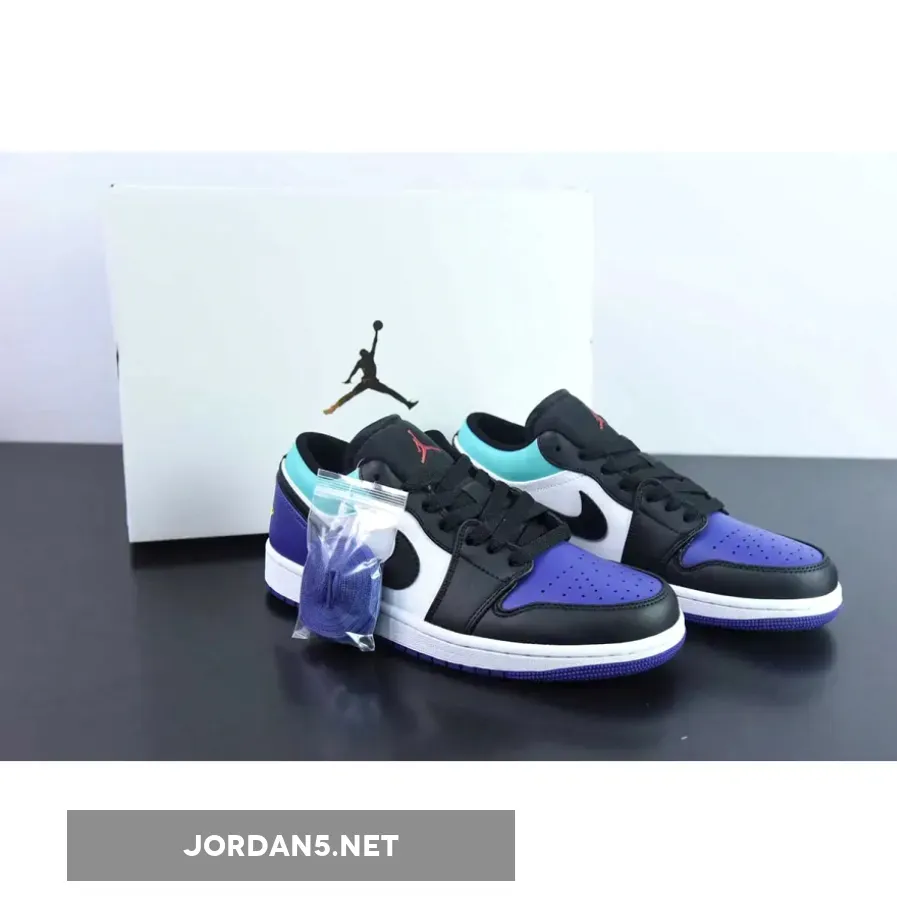 Air Jordan 1 Low Black Purple Teal