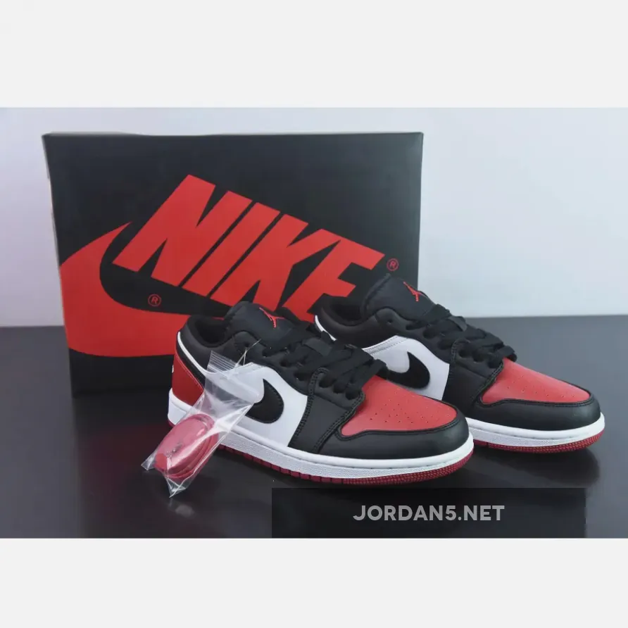 Air Jordan 1 Low Bred Toe White/Black-Varsity Red