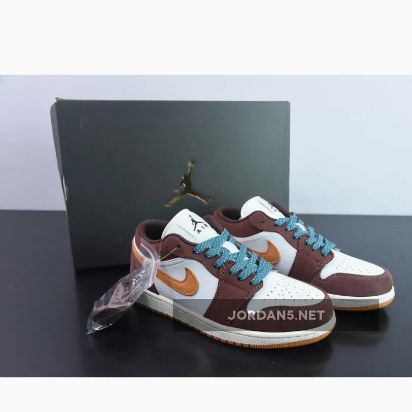 Air Jordan 1 Low Cacao Wow/Twine-Sail-Geode Teal