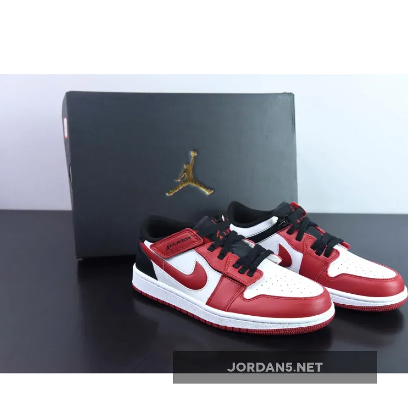 Air Jordan 1 Low Flyease White/Black/Gym Red