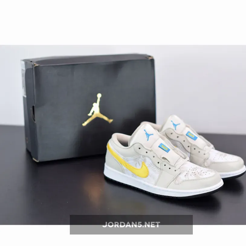 Air Jordan 1 Low Light Orewood Brown/Amarillo-White-Blue