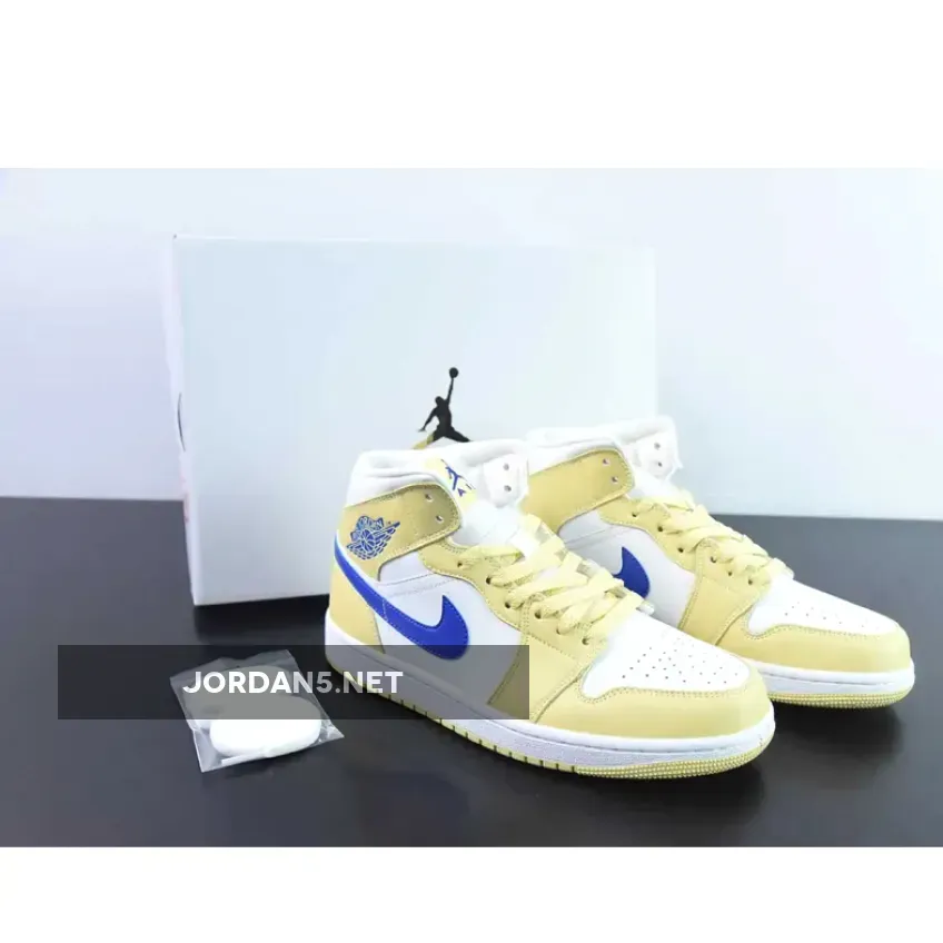 Air Jordan 1 Mid Lemon Wash/White/Lapis