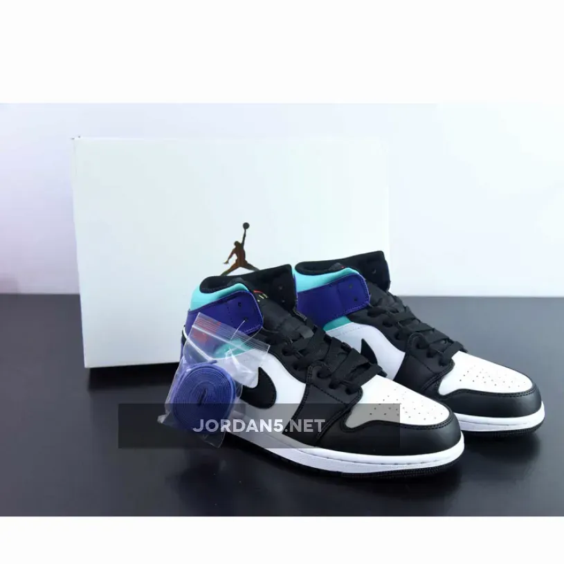 Air Jordan 1 Mid White/Court Purple-Tropical Twist