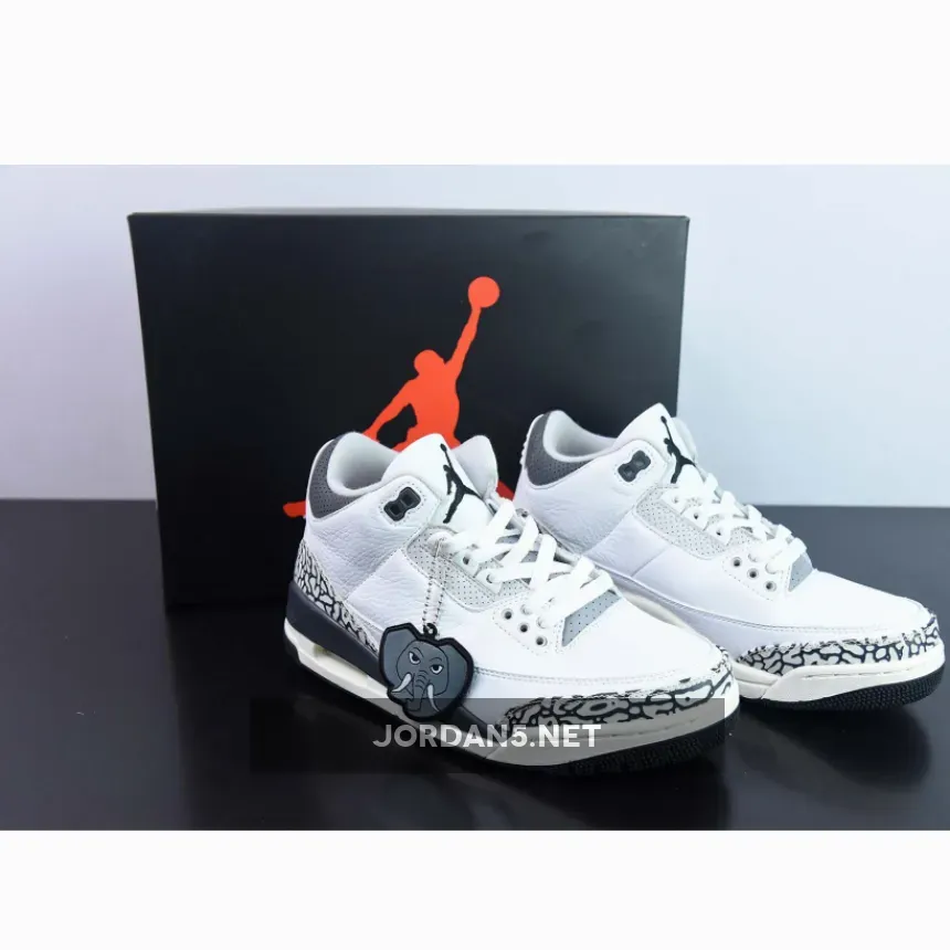 Air Jordan 3 "Hide N’ Sneak" White/Black-Iron-Light Ash Grey