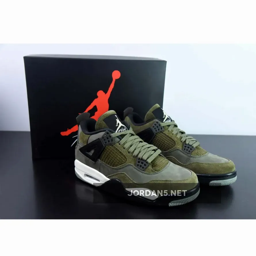 Air Jordan 4 RETRO Medium Olive / Pale Vanilla / Khaki / Black / Sail