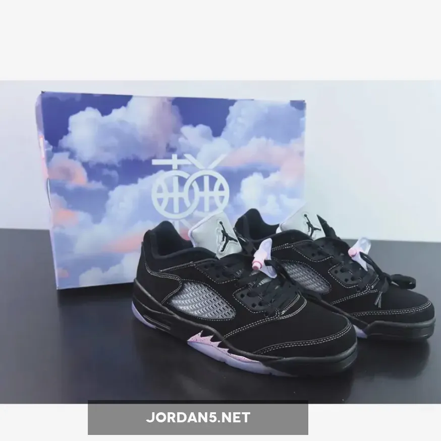 Air Jordan 5 Low Dongdan Black/White-Lilac Ice-Pink Rise