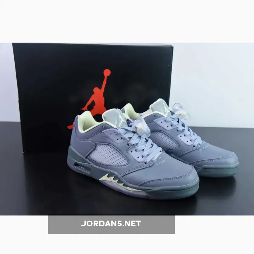 Air Jordan 5 Retro Low Indigo Haze/Fire Red-Metallic Silver-Flint Grey