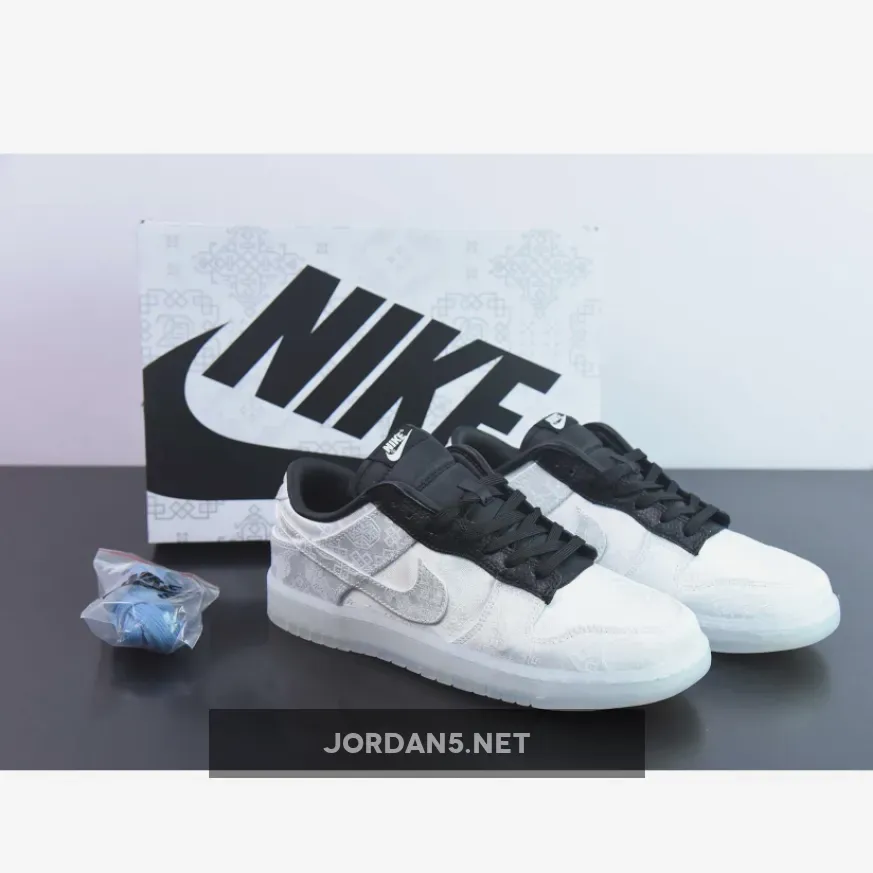 Clot x Fragment x Nike Dunk Low White/Black