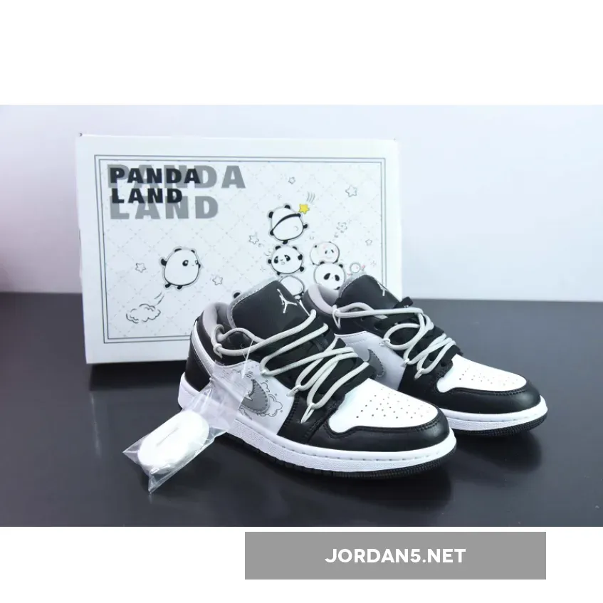 Custom Air Jordan 1 Low ‘Panda’ White Black