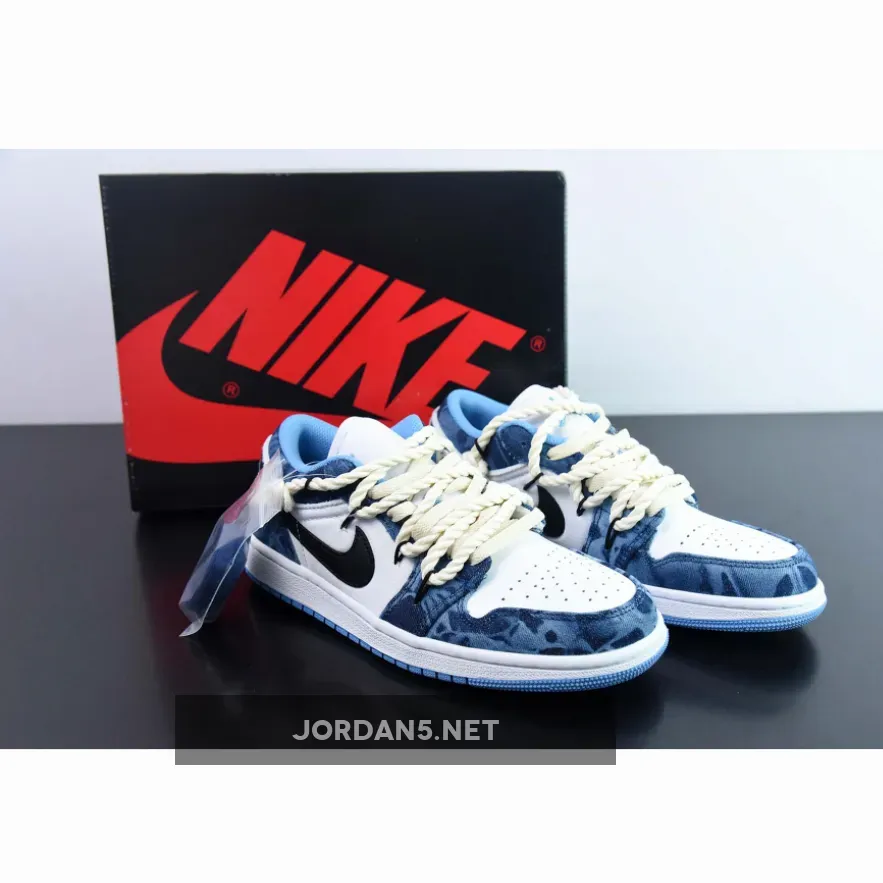 Custom Air Jordan 1 Low Washed Denim