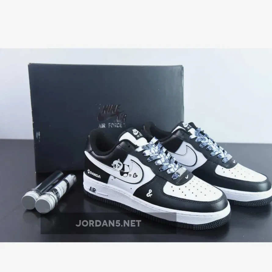 Custom BY You Nike Air Force 1 Low Panda Black White