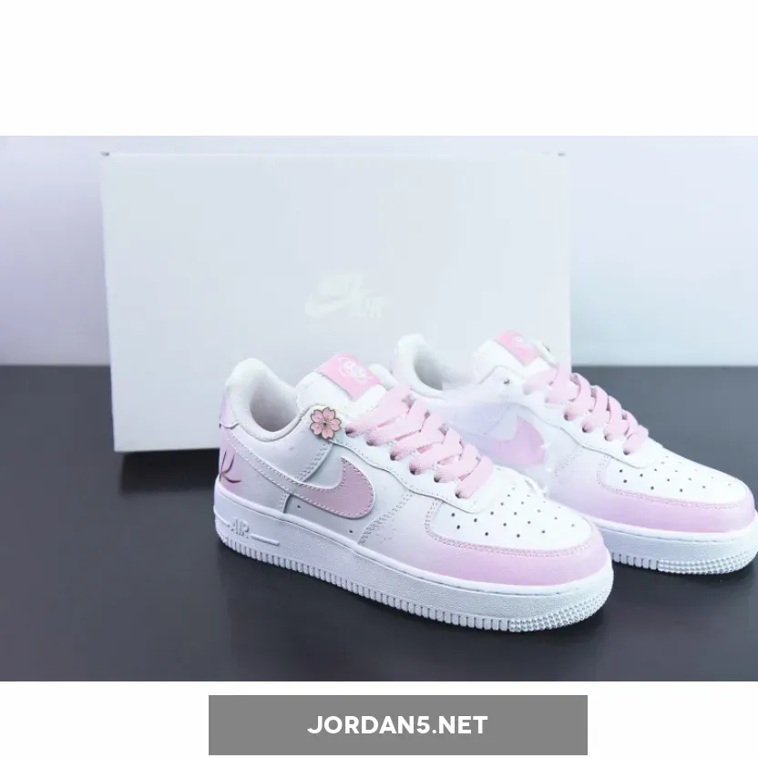 Custom Nike Air Force 1 Low "Cherry Blossom" White