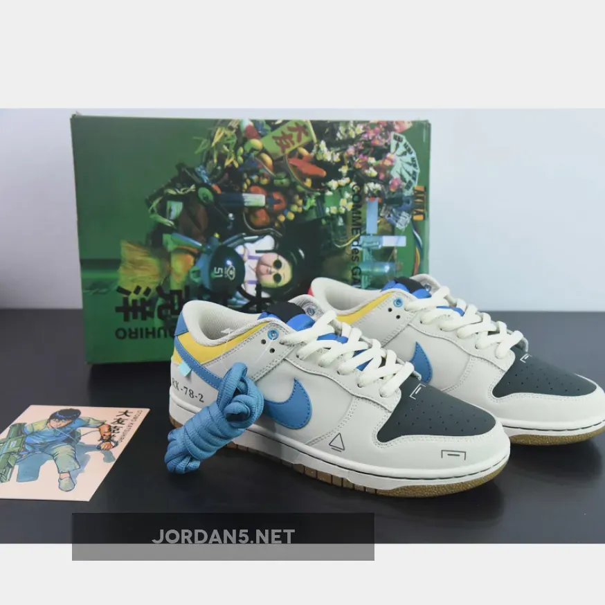 Custom Nike Dunk Low ‘RX-78-2’ Sail Black Yellow Blue