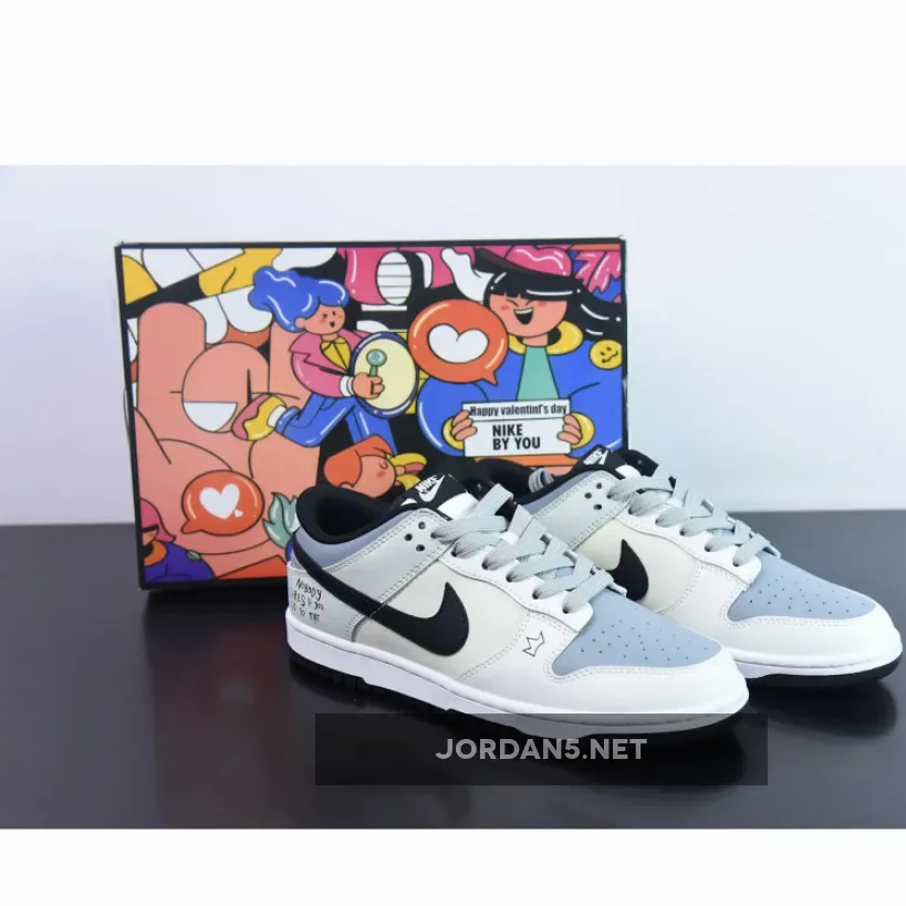 Custom Nike Dunk Low White Blue Black