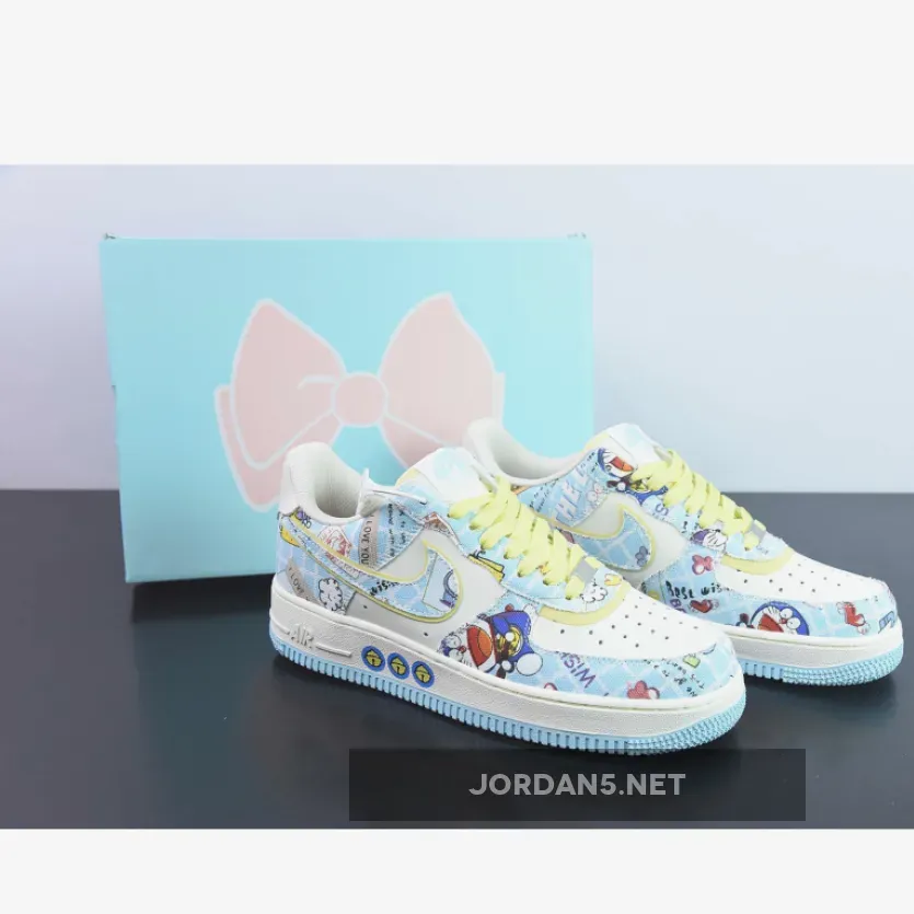 Doraemon x Nike Air Force 1 Low Custom White Blue Yellow