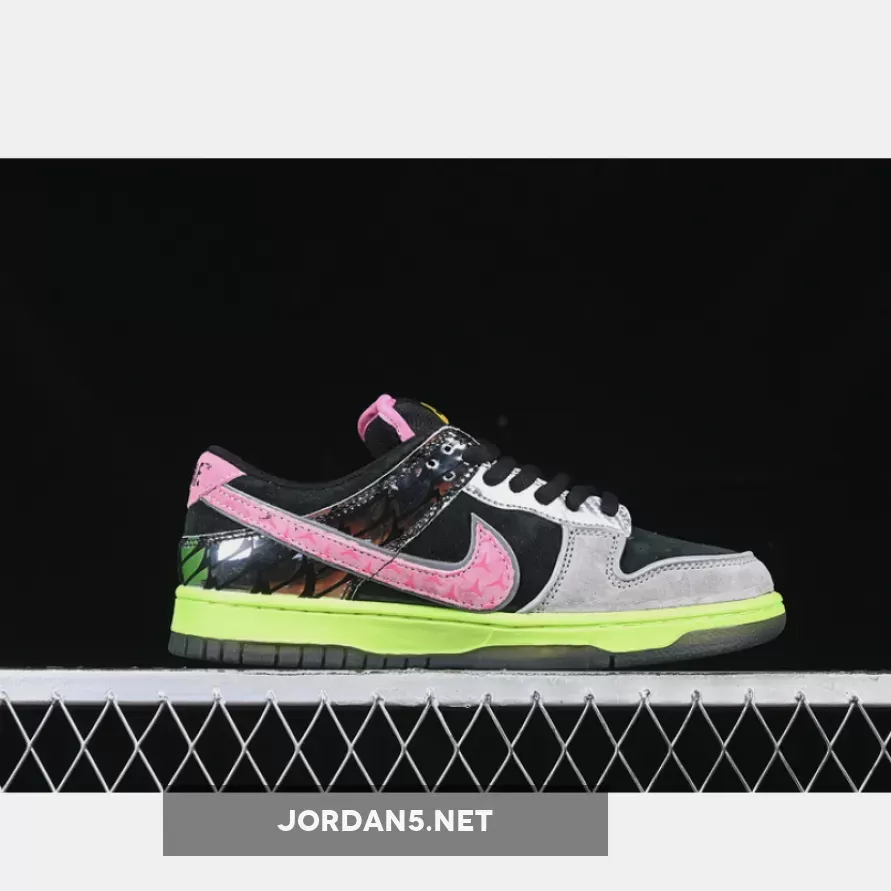 DUNK LOW SB WHAT THE DUCKS BLACK/APPLE GREEN/VIVID PINK/VOLT